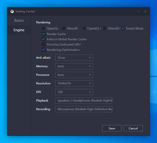 Gameloop 30 Engine settings
