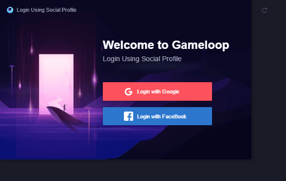 Social Signin Gameloop with Facebook or Google Account