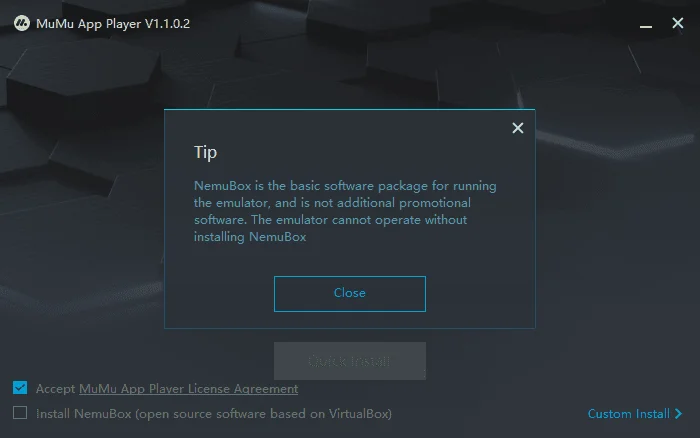 MuMu Player 7 2 NemuBox installation Required Error