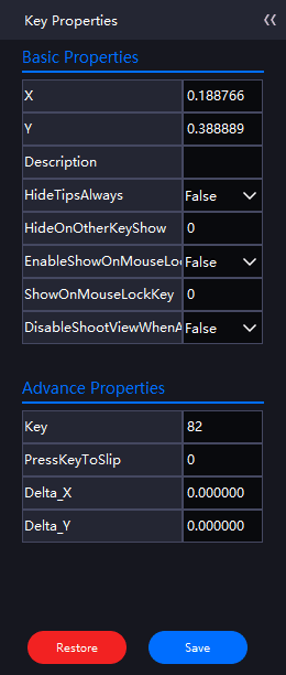 Simple keys advanced properties