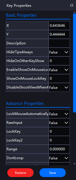 Shoot view advanced properties