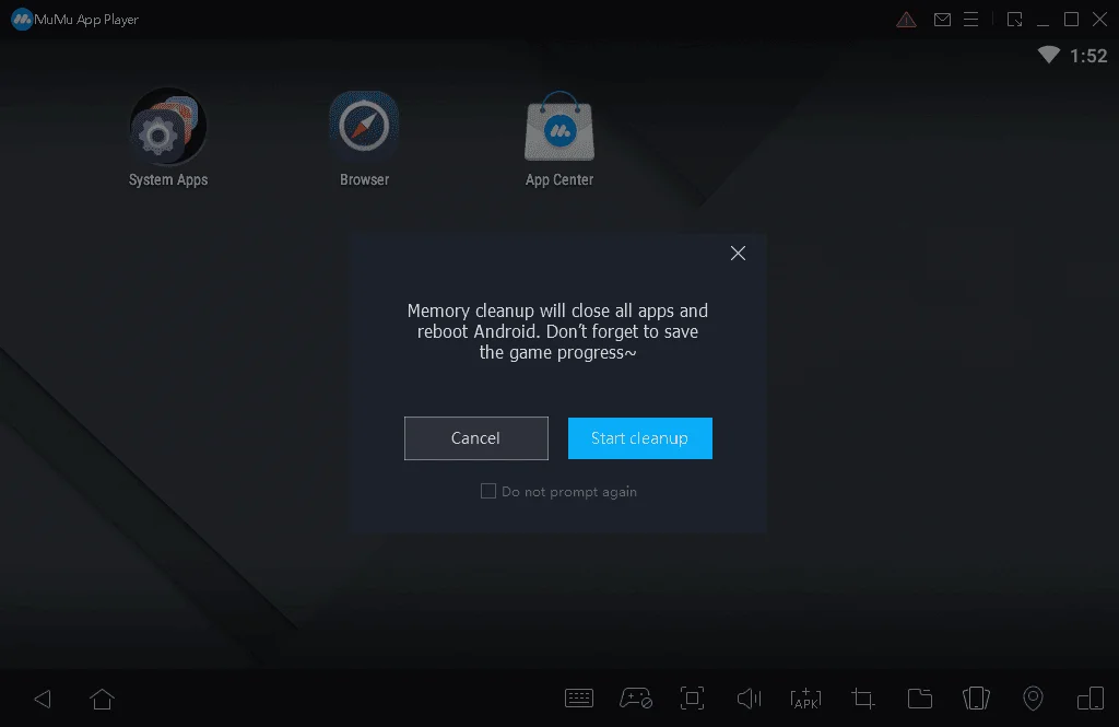 MuMu Player 32 Cleanup memory - emulator restart