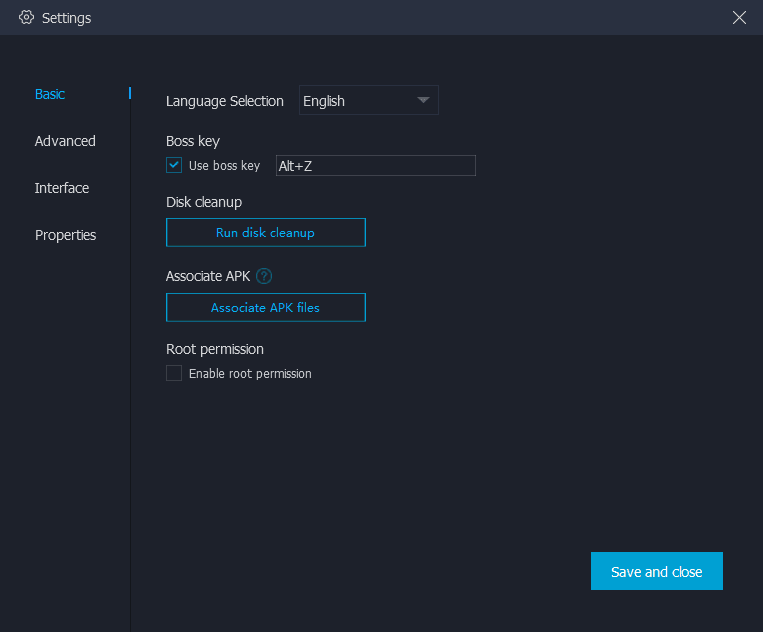 MuMu Settings - Basic Setting