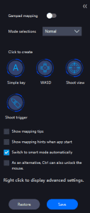SmartGaGa keyboard settings panel