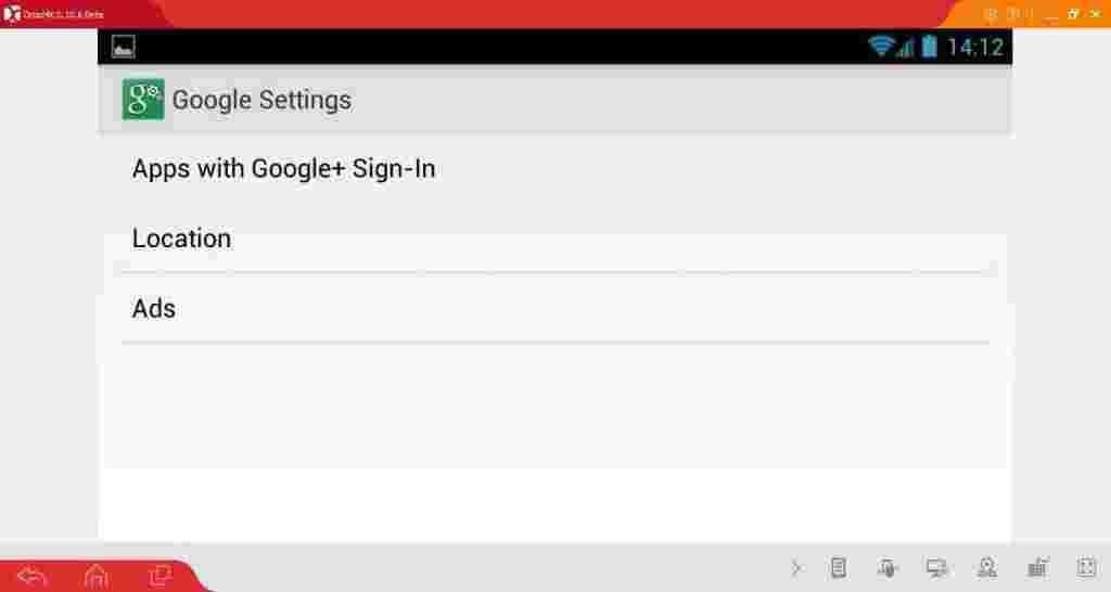 Google settings app configuration