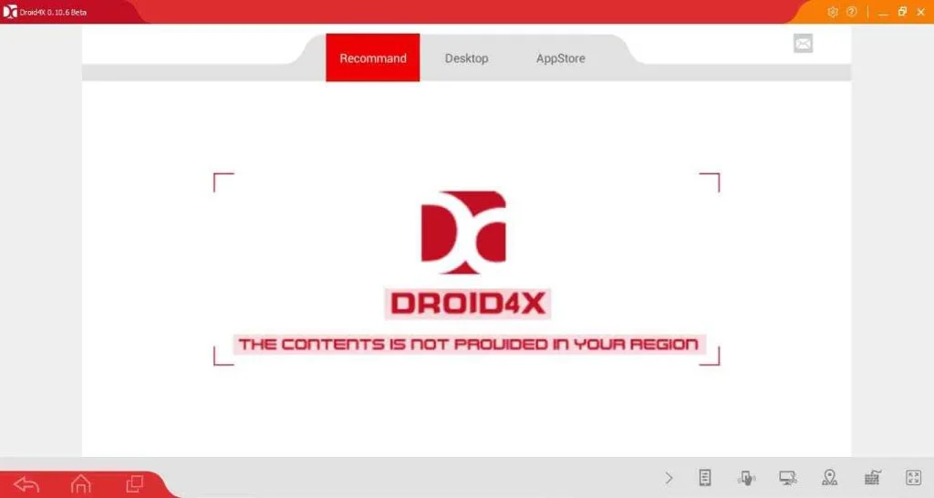 Droid4X 25 Recommended screen