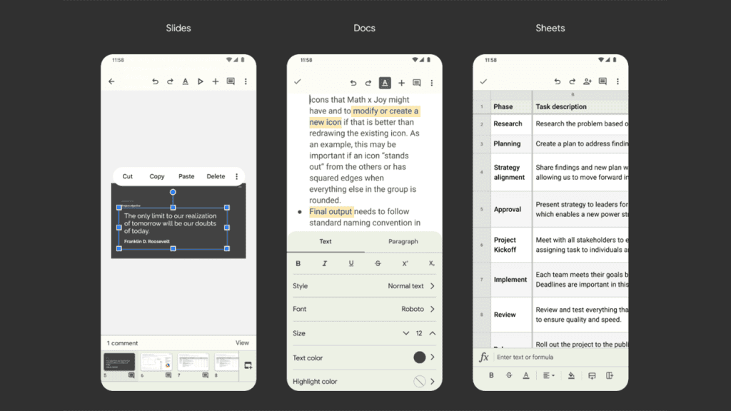 Google Docs, Sheets, and Slides to get new Material UI