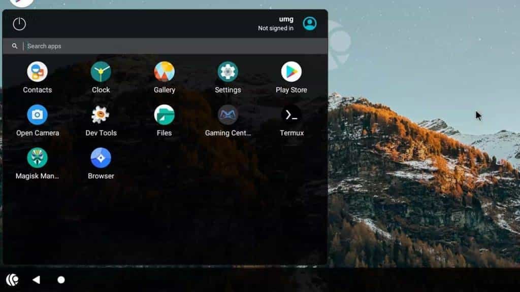 PrimeOS Start Menu