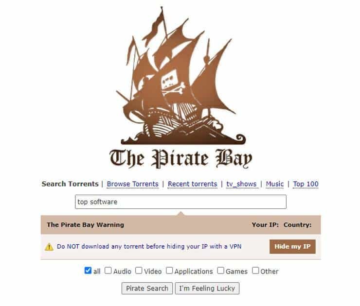 TPB PirateProxy unblock mirrors search torrent